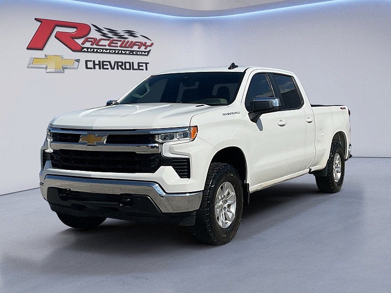 2023 Chevrolet Silverado 1500 LT in Summit White — front three-quarter view