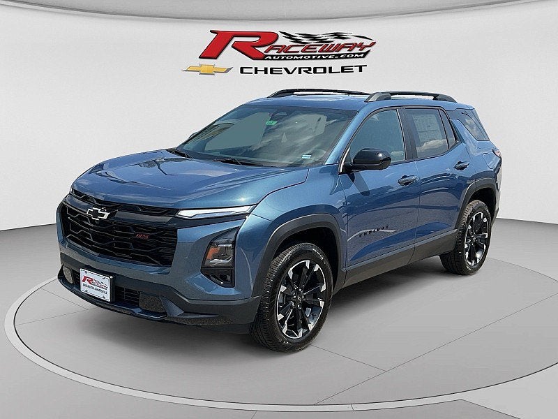 2026 Chevrolet Equinox RS in Lakeshore Blue Metallic — front three-quarter view
